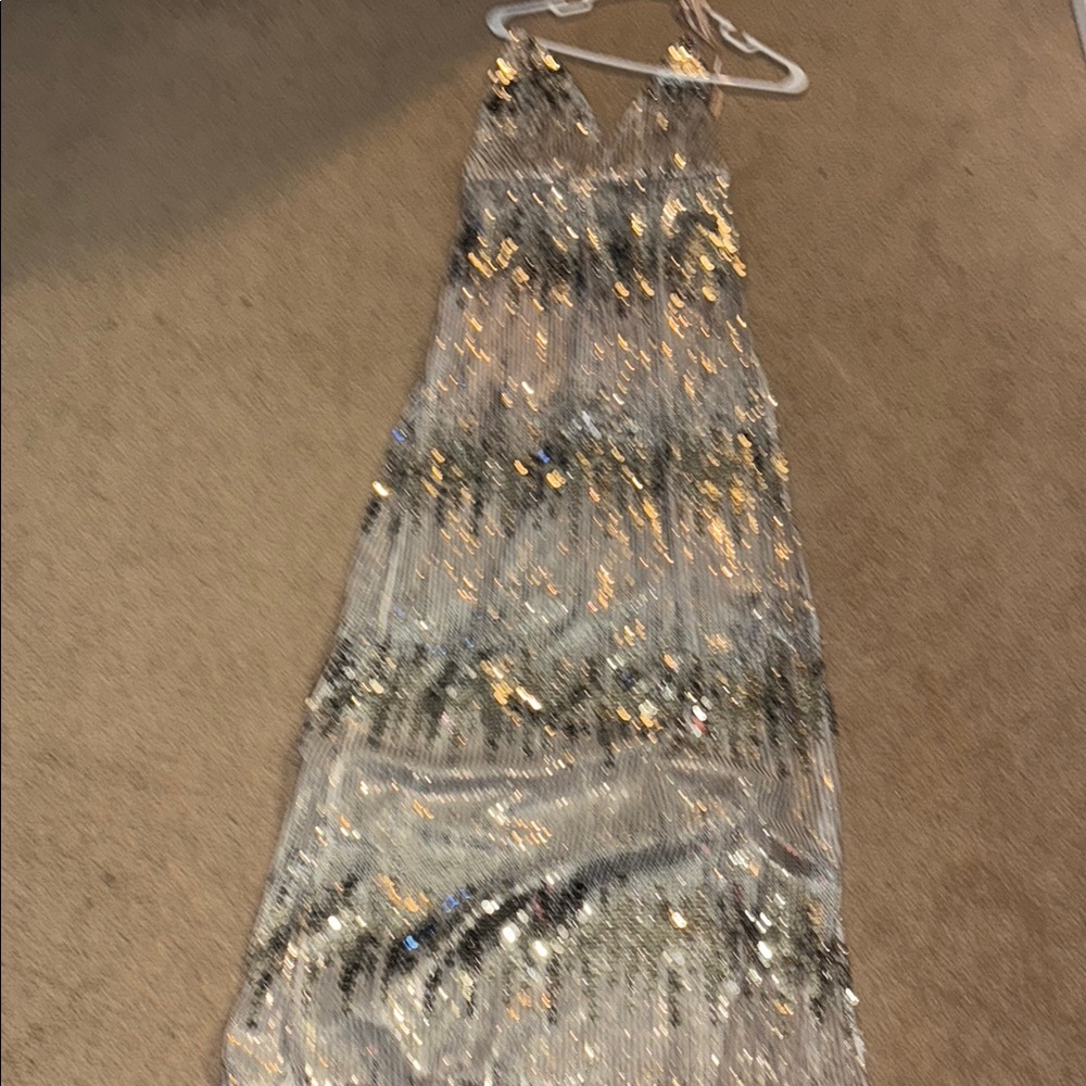 Sequin Maxi Wrap Dress